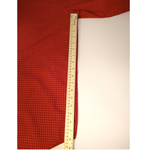 L.L. Bean Men’s M Red White Check Shirt Cotton Button Up Long Sleeve - Picture 9 of 10